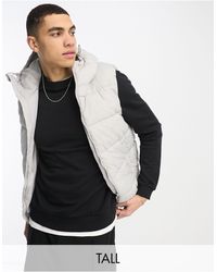 French Connection - Tall Puffer Gilet With Hood - Lyst