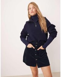 Jdy - Cord Button Through Mini Skirt - Lyst