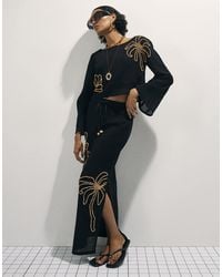River Island - Cotton Beaded Knit Top - Lyst