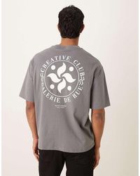 SELECTED - Oversized T-Shirt Met Creative Club-Print Op De Achterkant - Lyst