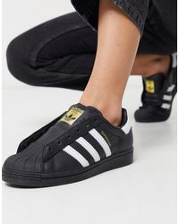 adidas Originals Черные Кроссовки Без Шнурков Courtside Superstar-черный - Многоцветный