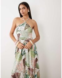 ASOS - Crinkle Cami Halter Midi Dress - Lyst