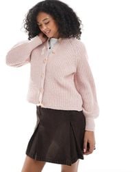 New Look - Raglan Crew Neck Cardigan - Lyst