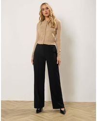 Long Tall Sally - Textured Wide Leg Trousers - Lyst
