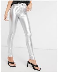 Dr. Denim – Moxy – farbene Skinny Jeans - Mettallic