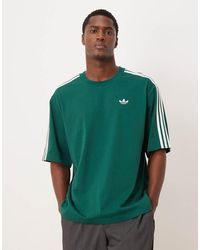adidas Originals - Three Stripe Oversized T-shirt - Lyst
