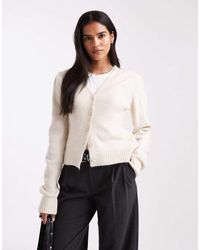 ASOS - Knitted Cardigan With Structured Sleeve - Lyst