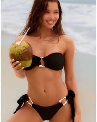 Moda Minx - X Agnes Pimentel Bandeau Bikini Top With Irregular Hoop Detail - Lyst