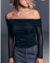 Stradivarius - Asymmetric Tulle Top - Lyst