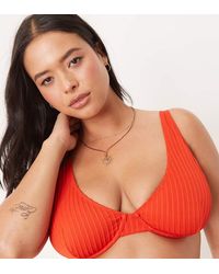 ASOS - Asos Design Curve Riddy Rib Underwired Bikini Top - Lyst