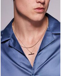 ASOS - – e halskette aus wasserfestem edelstahl mit strukturierten gliedern - Lyst