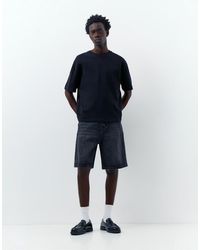 Pull&Bear - Baggy Ruimvallende Denim Bermudashort - Lyst