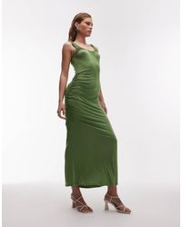 TOPSHOP - Robe longue près du corps à encolure dégagée - Lyst