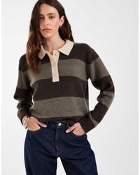 JJXX - Long Sleeve Knitted Polo With Stripes - Lyst