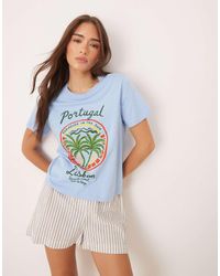 ASOS - Relaxed Baby Tee With Portugal Palm Tree Graphic - Lyst