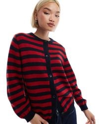 ASOS - – flauschige strickjacke mit verschwommenen streifen - Lyst