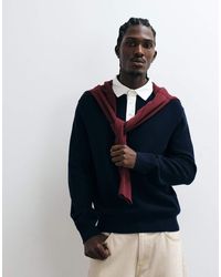 GANT - Kraag Van Katoen En Merino Rugger Longsleeve Sweatshirt - Lyst