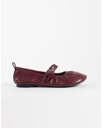 London Rebel - Mia Strappy Ruched Ballet Flats - Lyst