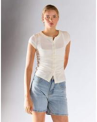 Glamorous - Button Front Tee - Lyst