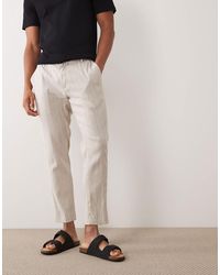 Mango - – gerade geschnittene hose aus leinenmix - Lyst
