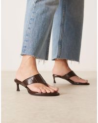 ASOS - Horizon Chunky Toe Thong Kitten Heel Sandals - Lyst
