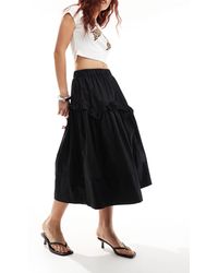 Urban Revivo - Ruffle Detail Cotton Midaxi Skirt - Lyst
