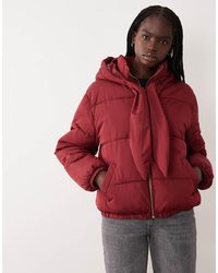 Miss Selfridge - Tie Neck Puffer Coat - Lyst