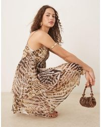 ASOS - – mini-hängerkleid mit animalprint und schmalen trägern - Lyst