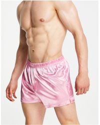 ASOS Satijn Satijnen Boxershort in het Grijs voor heren - Lyst