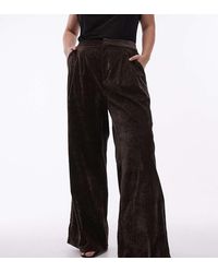 ASOS - Asos Design Curve Textured Velvet Tailored Wide Leg Pants - Lyst