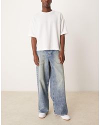 ASOS - Vaqueros Azules Muy Holgados Con Tintado Deslucido Y Bolsillos Traseros Extragrandes De - Lyst