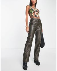 Collusion - Straight Leg Washed Faux Leather Pants - Lyst