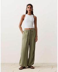 Oysho - 100% Linen Cargo Bloomer Trousers - Lyst