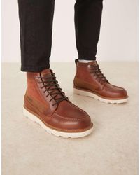 Timberland - Botines Color Óxido Resistentes Al Agua De Caña Media Con Cordones Y Acabado Granulado De -Marrón - Lyst