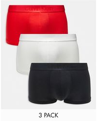 Calvin Klein - Ck black - confezione da 3 boxer aderenti a vita bassa neri, bianchi e e rossi - Lyst