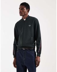 Fred Perry - Piqué Trainingsjack Met Gestreepte Bies En Logo - Lyst