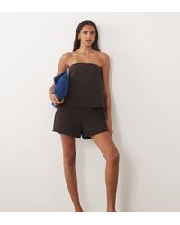 ASOS - Asos Design Tall Bandeau Double Layer Playsuit - Lyst