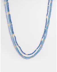 Accessorize - – filigrane, mehrreihige perlenkette - Lyst