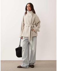 Gina Tricot - Short High Funnel Neck Jacket With Wool - Lyst
