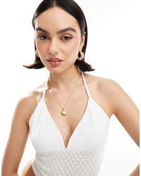 4th & Reckless - Knitted Halterneck Tie Back Beach Cami Top - Lyst