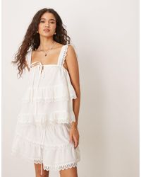 ASOS - Tiered Cami Top With Lace Trim - Lyst