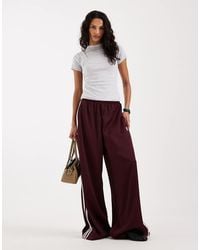 adidas Originals - Satin Wide Leg Track Pants - Lyst