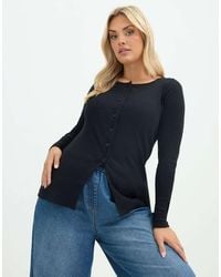 Yours Clothing - Button Front Long Sleeve Top - Lyst