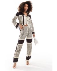 Object - Pantalon large d'ensemble plissé et imprimé abstrait - Lyst
