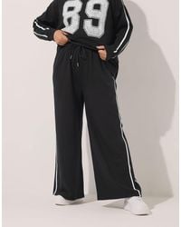 Yours Clothing - Wide Leg Side Stripe Joggers - Lyst