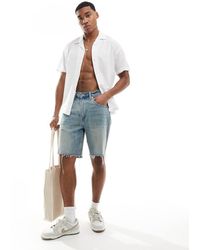 Jack & Jones - Camisa Blanca Con Cuello De Solapas De Mezcla De Lino De - Lyst