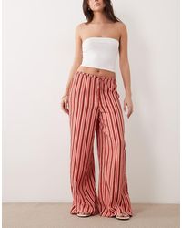 Wednesday's Girl - Wednesdays Girl Wide Leg Tie Detail Trouser - Lyst