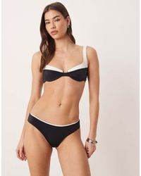 Free Society - High Rise Bikini Bottom With Contrast Trim - Lyst