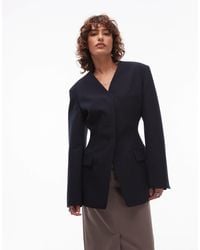 ASOS - Cinch High Break Point Collarless Blazer - Lyst