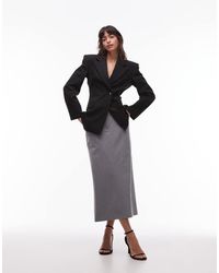 ASOS - Elegante Midi-Kokerrok Met Ceintuur - Lyst